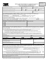 Form DHR/FIA9701 &quot;Application for Assistance&quot; - Maryland