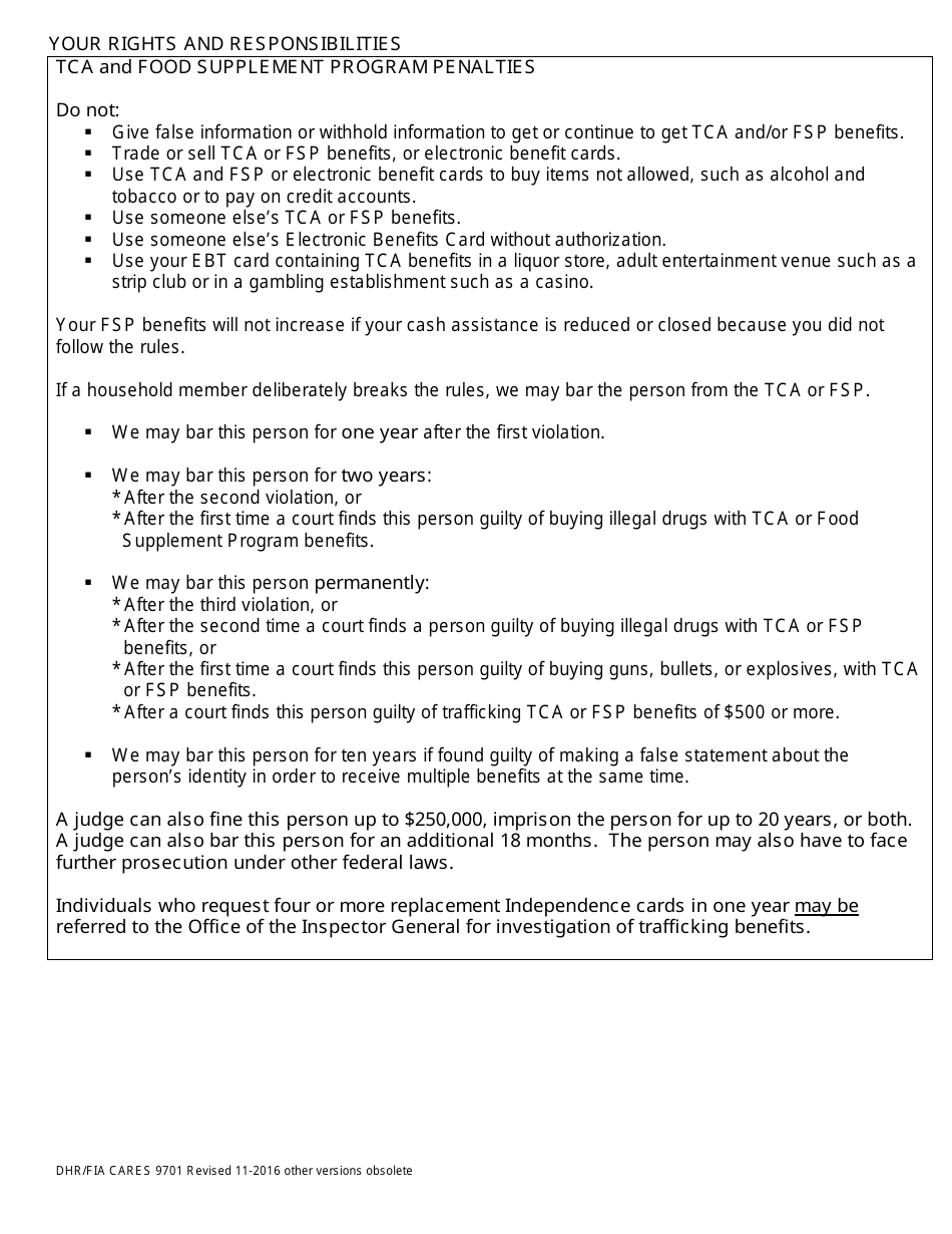 Form DHR / FIA9701 Application for Assistance - Maryland, Page 15