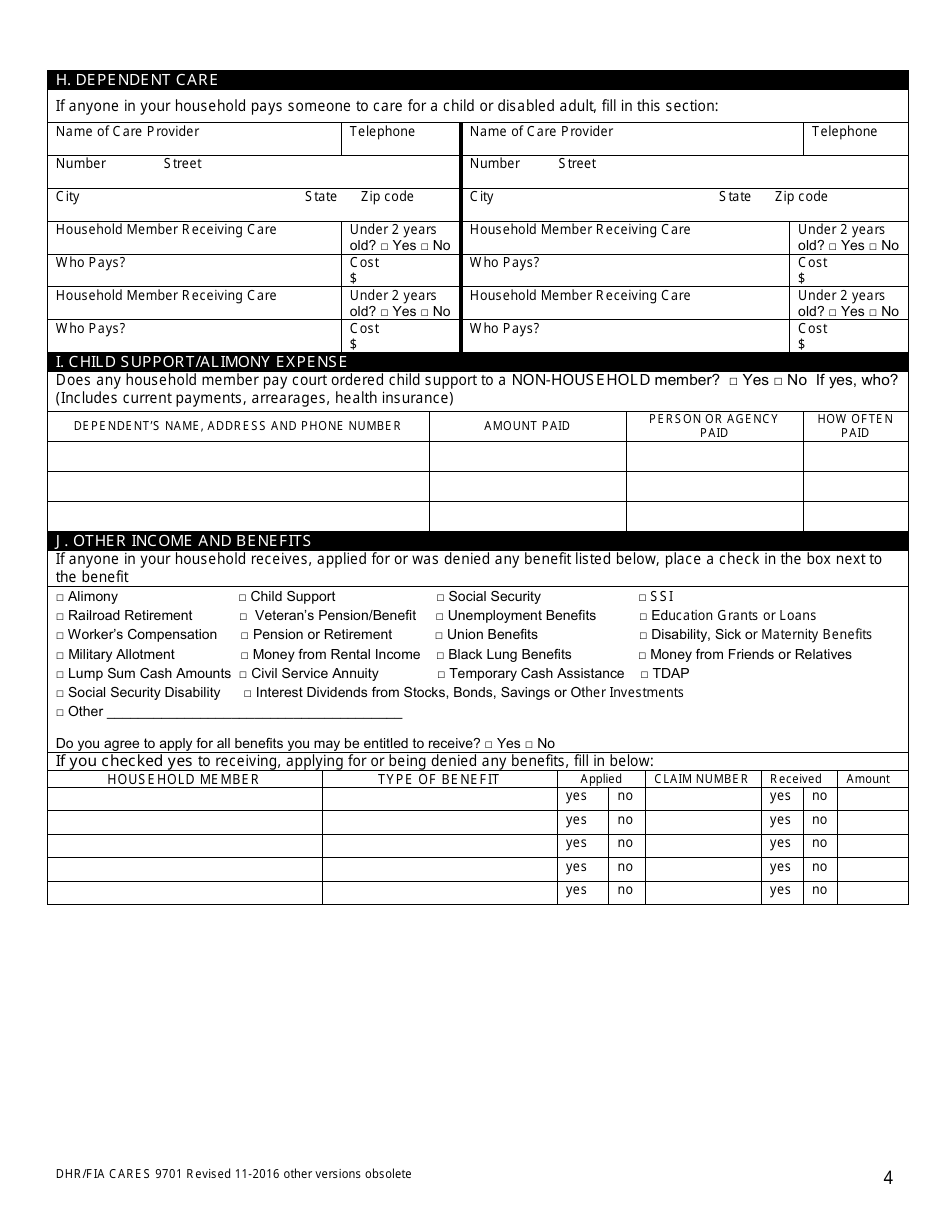 Form Dhr Fia9701 - Fill Out, Sign Online And Download Printable Pdf 