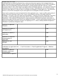 Form DHR/FIA9702 Application for Assistance for One Person - Maryland, Page 14