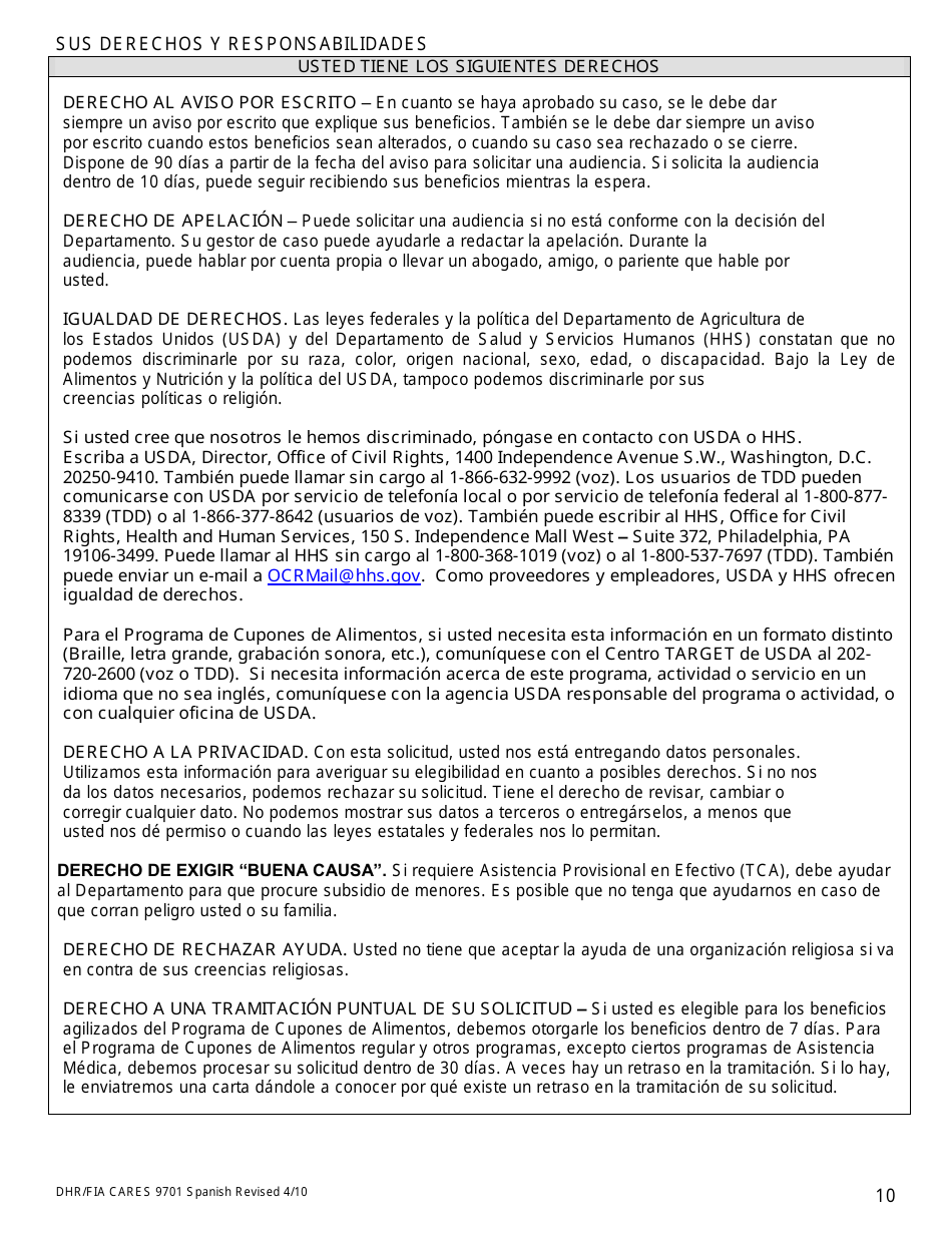 Formulario DHR / FIA9701 Solicitud Para Asistencia - Maryland (Spanish), Page 11