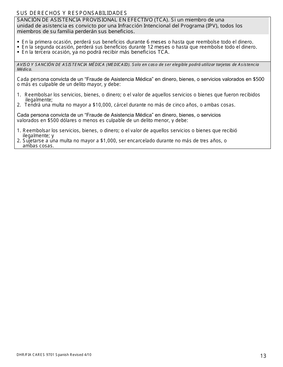 Formulario DHR / FIA9701 Solicitud Para Asistencia - Maryland (Spanish), Page 14
