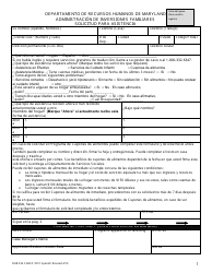 Formulario DHR/FIA9701 Solicitud Para Asistencia - Maryland (Spanish), Page 2