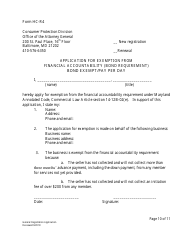 Form HS-R2 General Registration Application - Maryland, Page 10