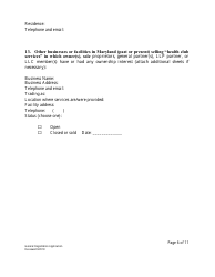 Form HS-R2 General Registration Application - Maryland, Page 6