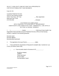 Form HS-R2 General Registration Application - Maryland, Page 7