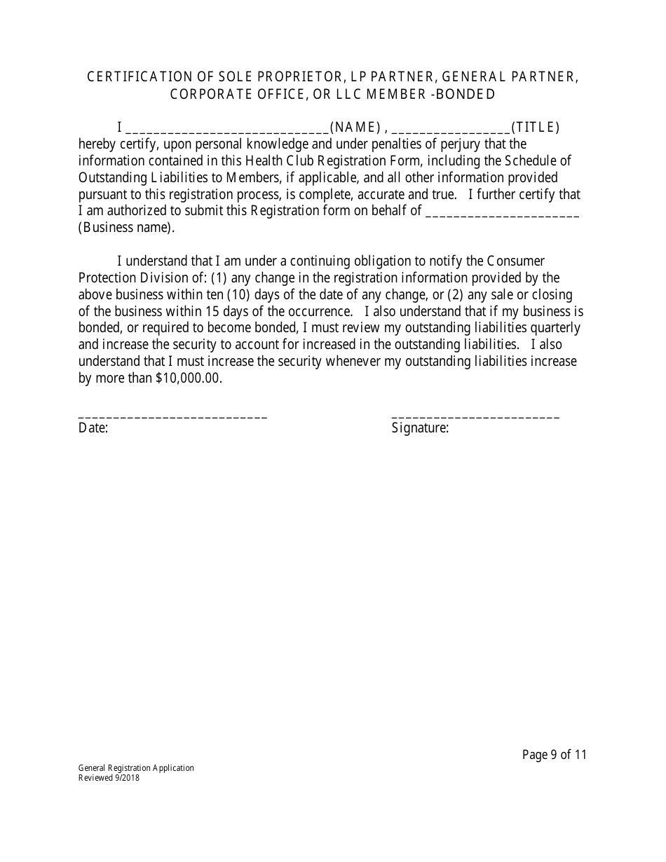 Form HS-R2 General Registration Application - Maryland, Page 9