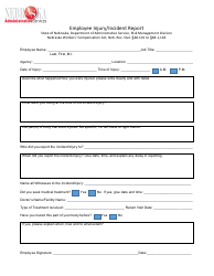 Document preview: Employee Injury/Incident Report Form - Nebraska