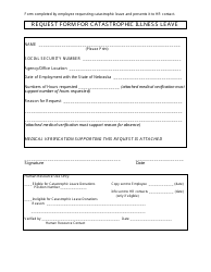 Document preview: Request Form for Catastrophic Illness Leave - Nebraska