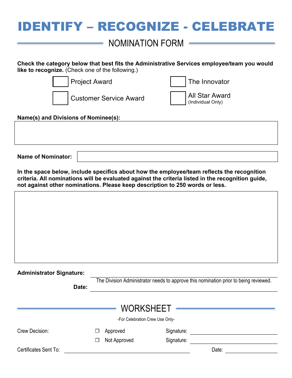 Nomination Form - Nebraska, Page 1