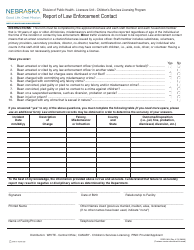 Form CRED-0600 &quot;Report of Law Enforcement Contact&quot; - Nebraska
