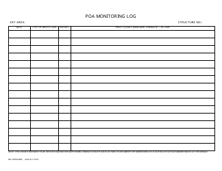 BR Form 385E &quot;Poa Monitoring Log&quot; - Nebraska