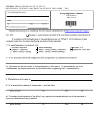 Form DSCB:15-412 &quot;Foreign Registration Statement&quot; - Pennsylvania