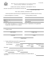 Form RP-524 &quot;Complaint on Real Property Assessment&quot; - New York