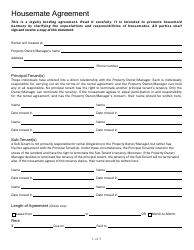 Document preview: Housemate Agreement Template