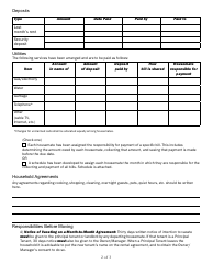 Housemate Agreement Template, Page 2