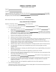 Document preview: Annual Hunting Lease Template