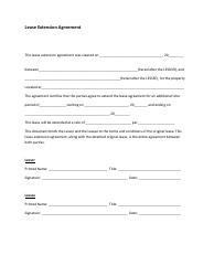 Document preview: Lease Extension Agreement Template