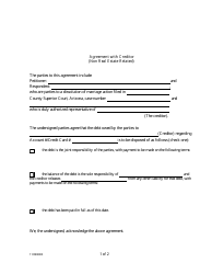Agreement With Creditor Template (Non Real Estate Related) - Arizona