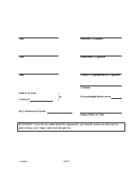 Agreement With Creditor Template (Non Real Estate Related) - Arizona, Page 2