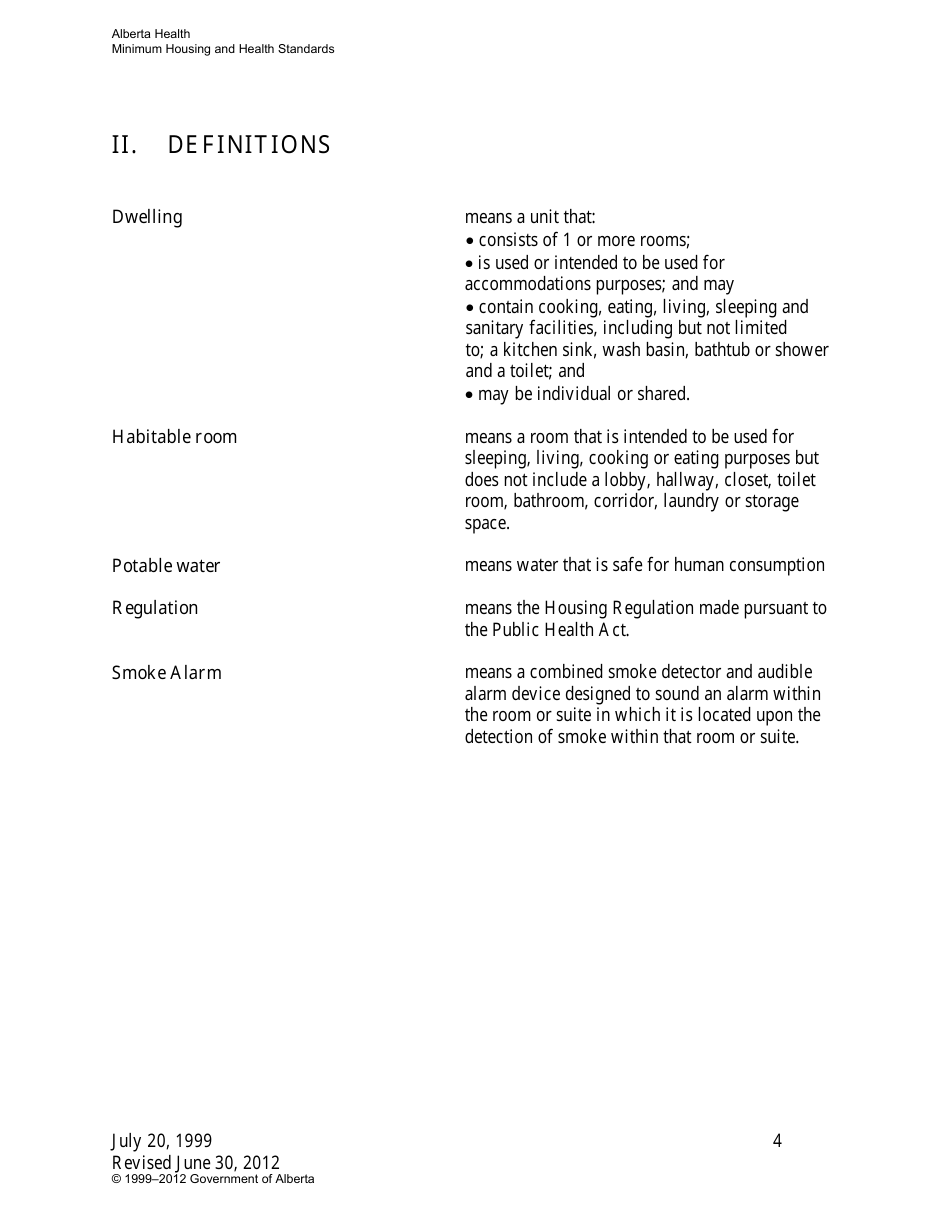 Minimum Housing and Health Standards - Alberta, Canada, Page 4