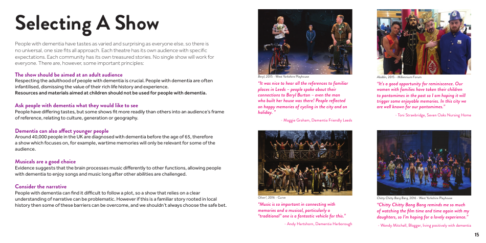 West Yorkshire Playhouses Guide to Dementia Friendly Performances - United Kingdom, Page 8