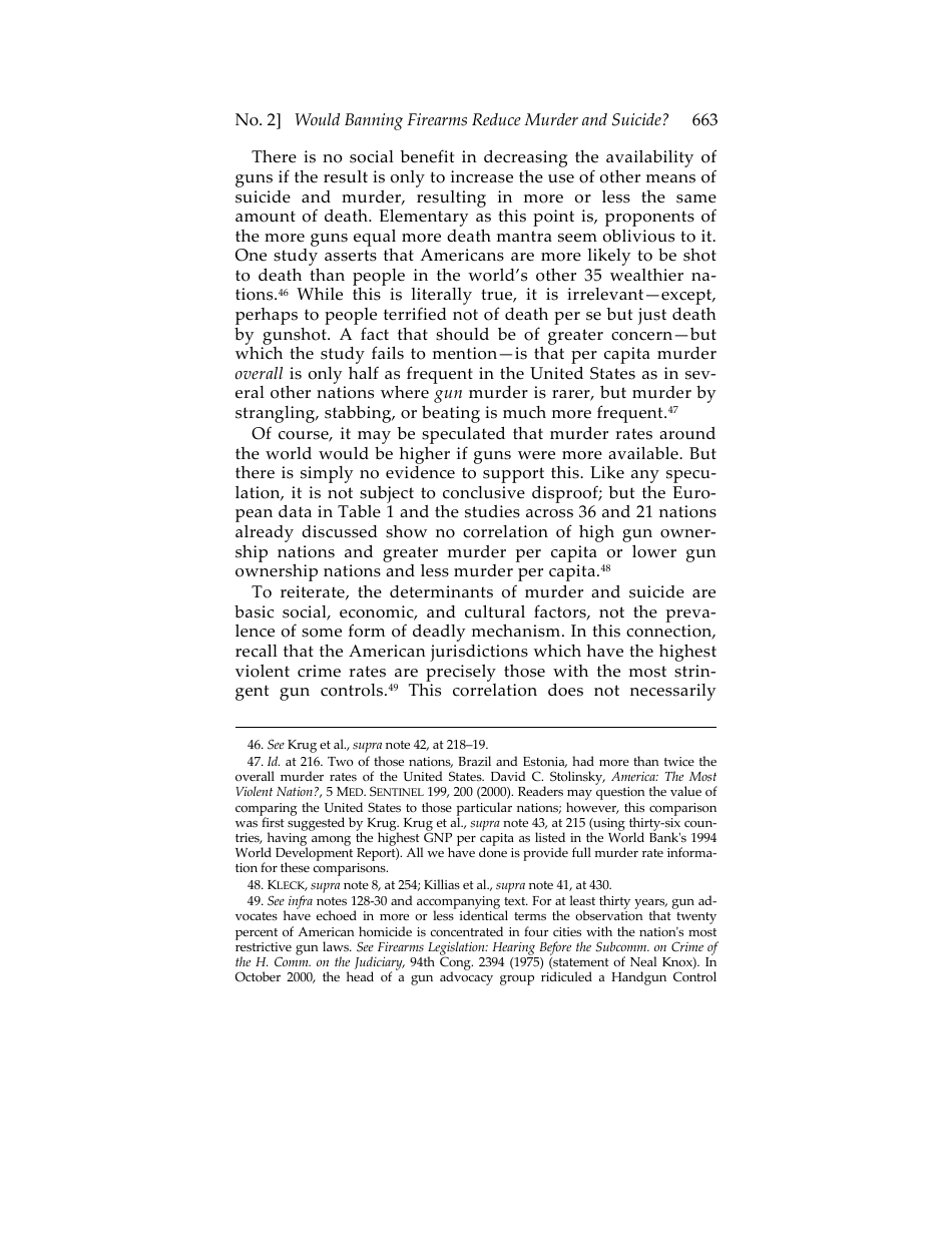 Would Banning Firearms Reduce Murder and Suicide? a Review of International Evidence - Don B. Kates, Gary Mauser, Page 15
