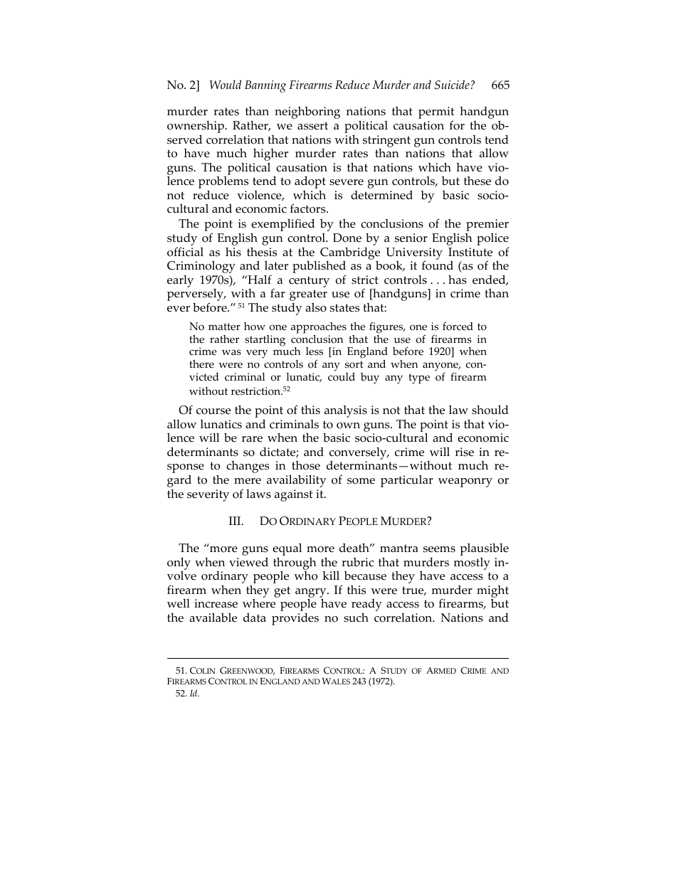 Would Banning Firearms Reduce Murder and Suicide? a Review of International Evidence - Don B. Kates, Gary Mauser, Page 17