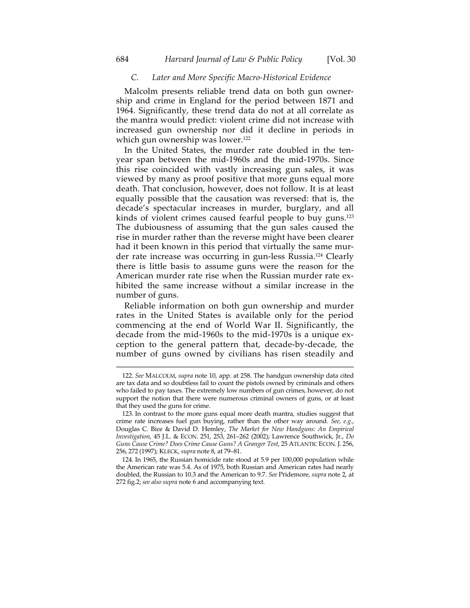 Would Banning Firearms Reduce Murder and Suicide? a Review of International Evidence - Don B. Kates, Gary Mauser, Page 36