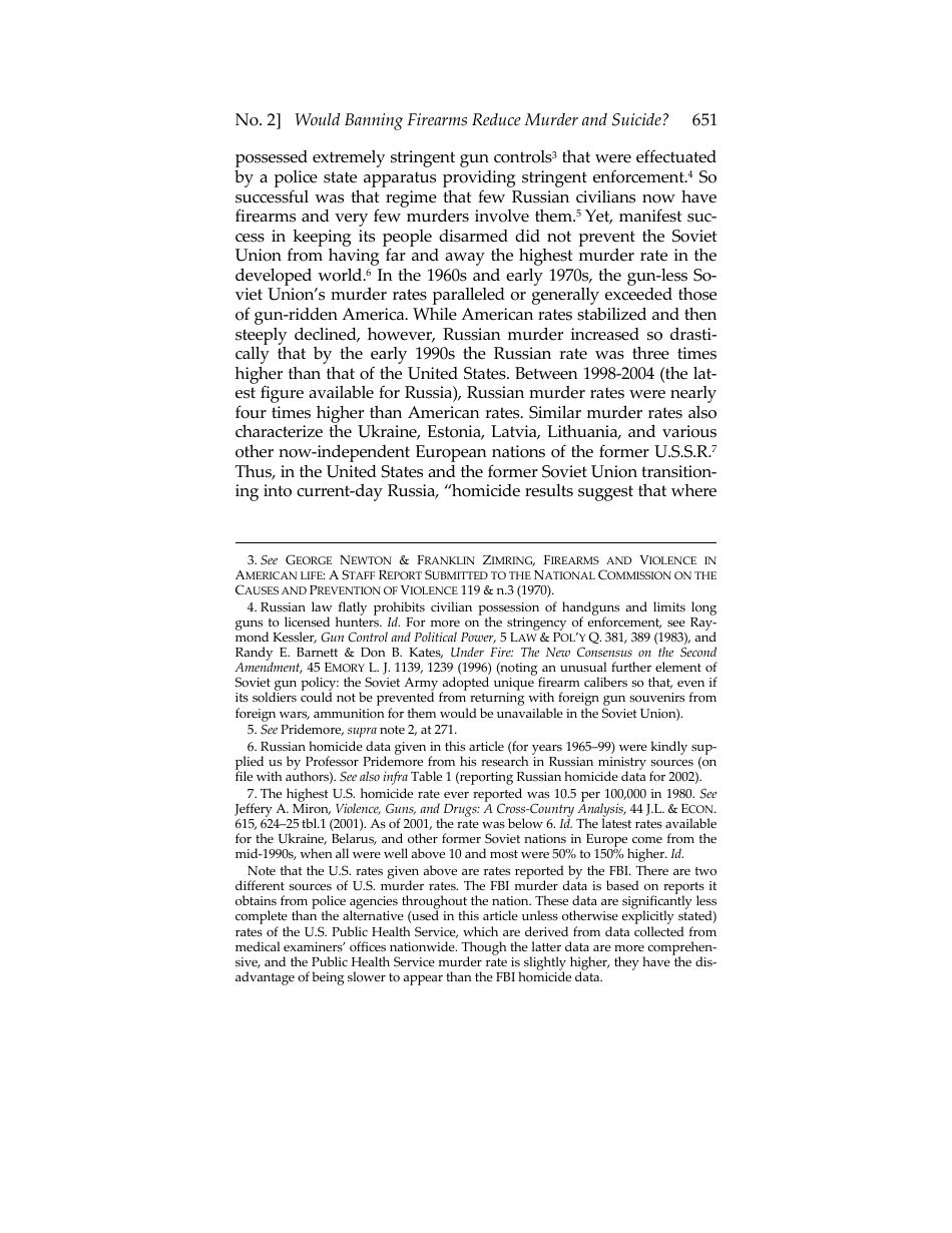 Would Banning Firearms Reduce Murder and Suicide? a Review of International Evidence - Don B. Kates, Gary Mauser, Page 3
