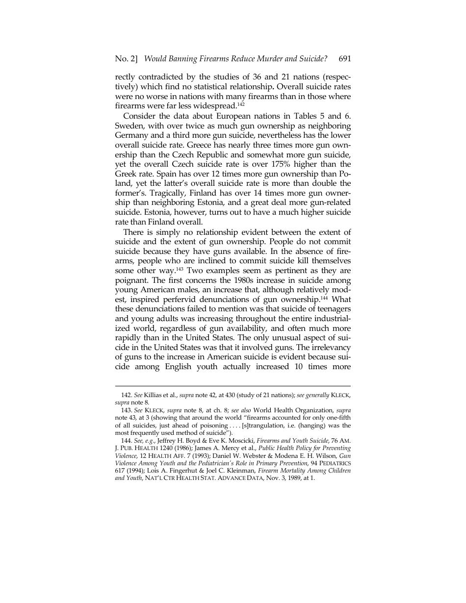 Would Banning Firearms Reduce Murder and Suicide? a Review of International Evidence - Don B. Kates, Gary Mauser, Page 43