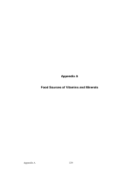Document preview: Appendix a, Food Sources of Vitamins and Minerals - Judith Brown, Phd, University of Minnesota, Division of Epidemiology, 1998