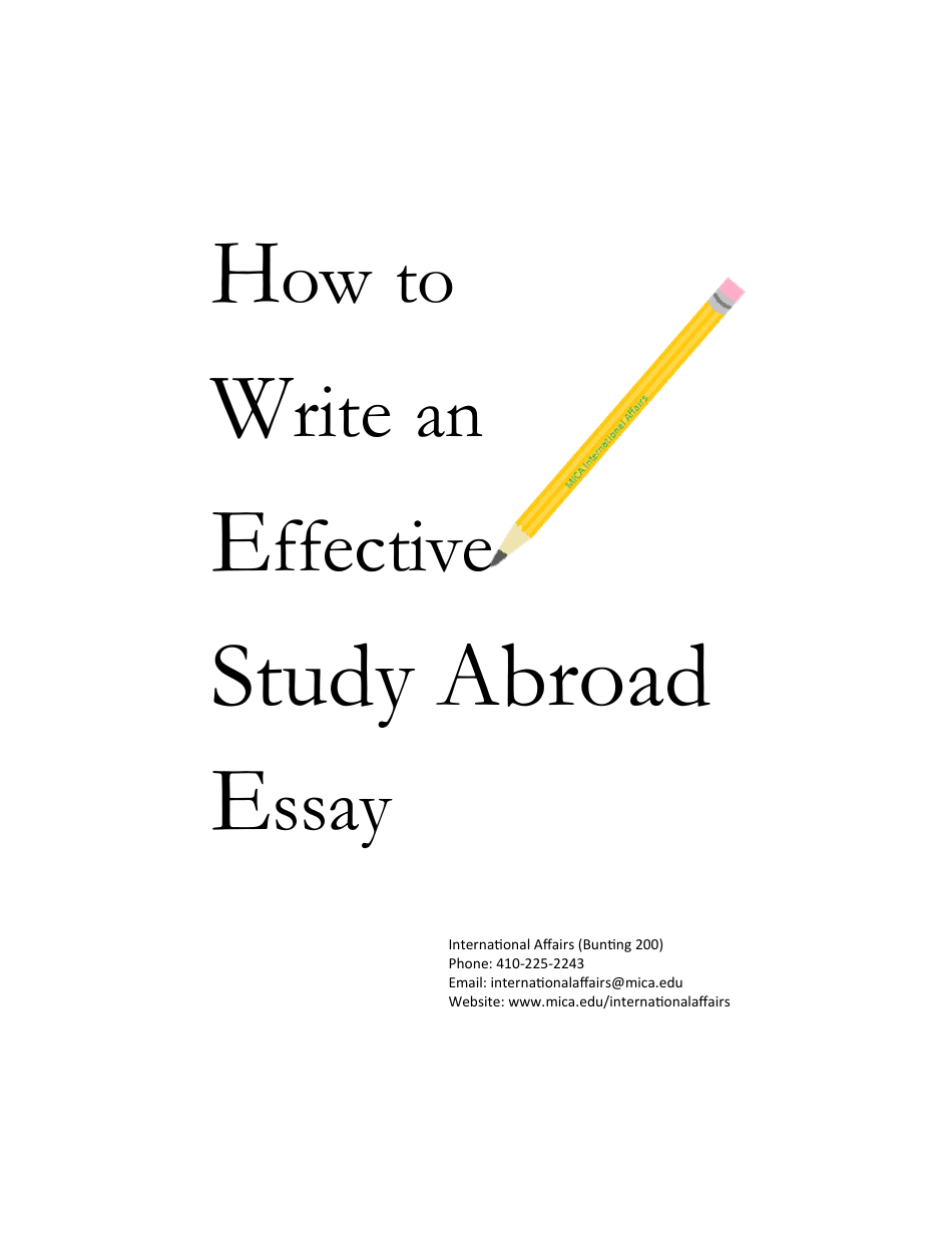 Study Abroad Essay - Cover Page