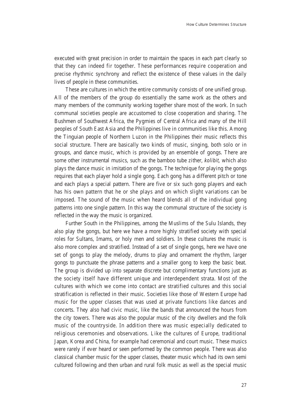 Music: the Cultural Context - Robert Garfias, Senri Ethnological Reports 47 - National Museum of Ethnology, Osaka, Page 29