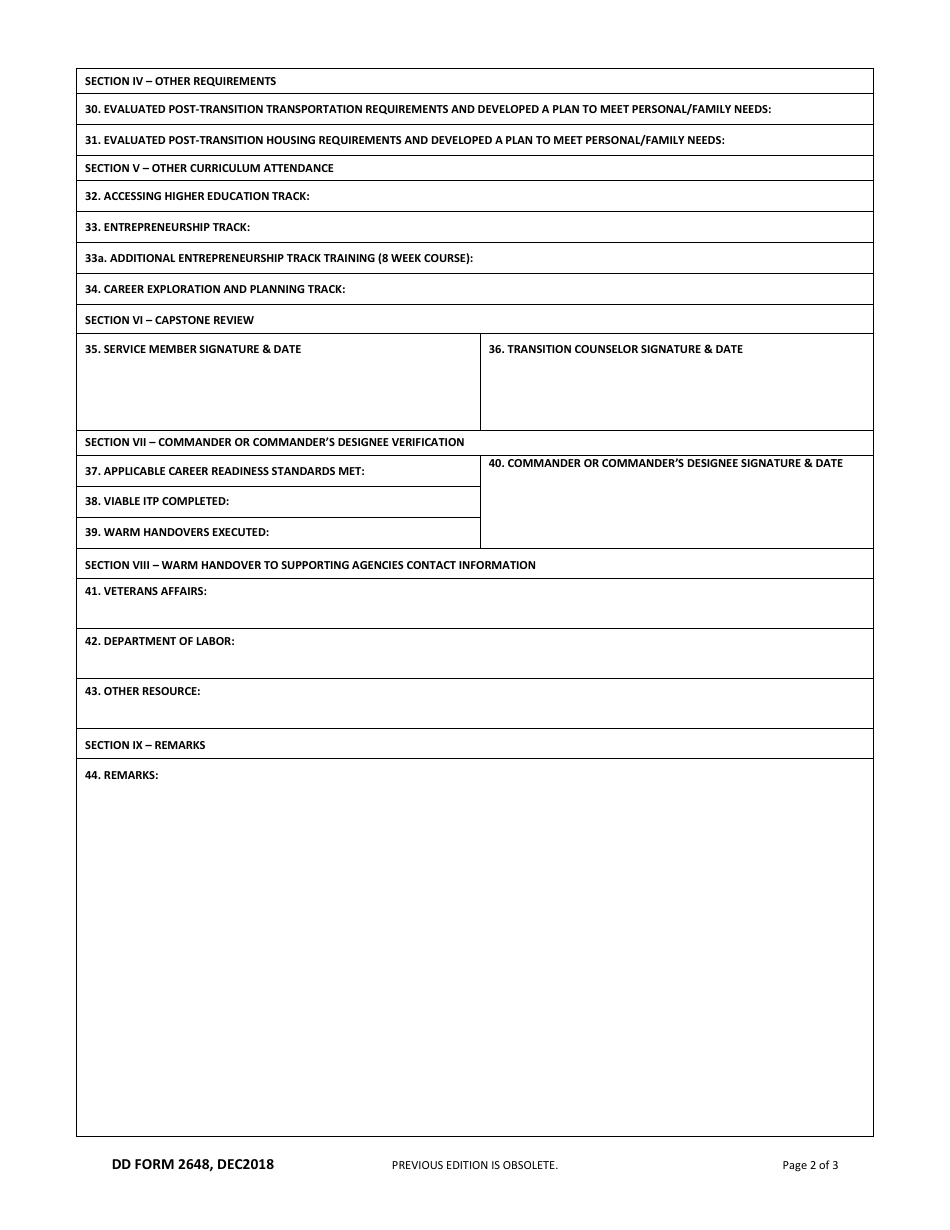 DD Form 2648 - Fill Out, Sign Online and Download Fillable PDF ...