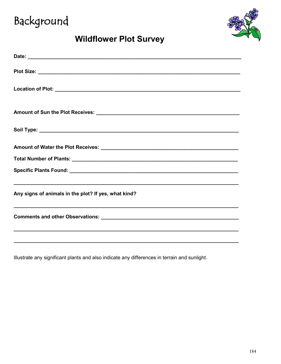 Wildflowers Lesson Plan (Wildflower Bingo, Drawing a Flower, Flower Identification, Plant Needs Relay, Plot Survey), Page 8