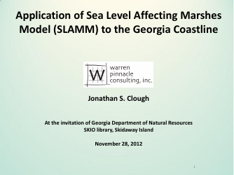 Document preview: Application of Sea Level Affecting Marshes Model (Slamm) to the Georgia Coastline - Jonathan S. Clough - Georgia (United States)