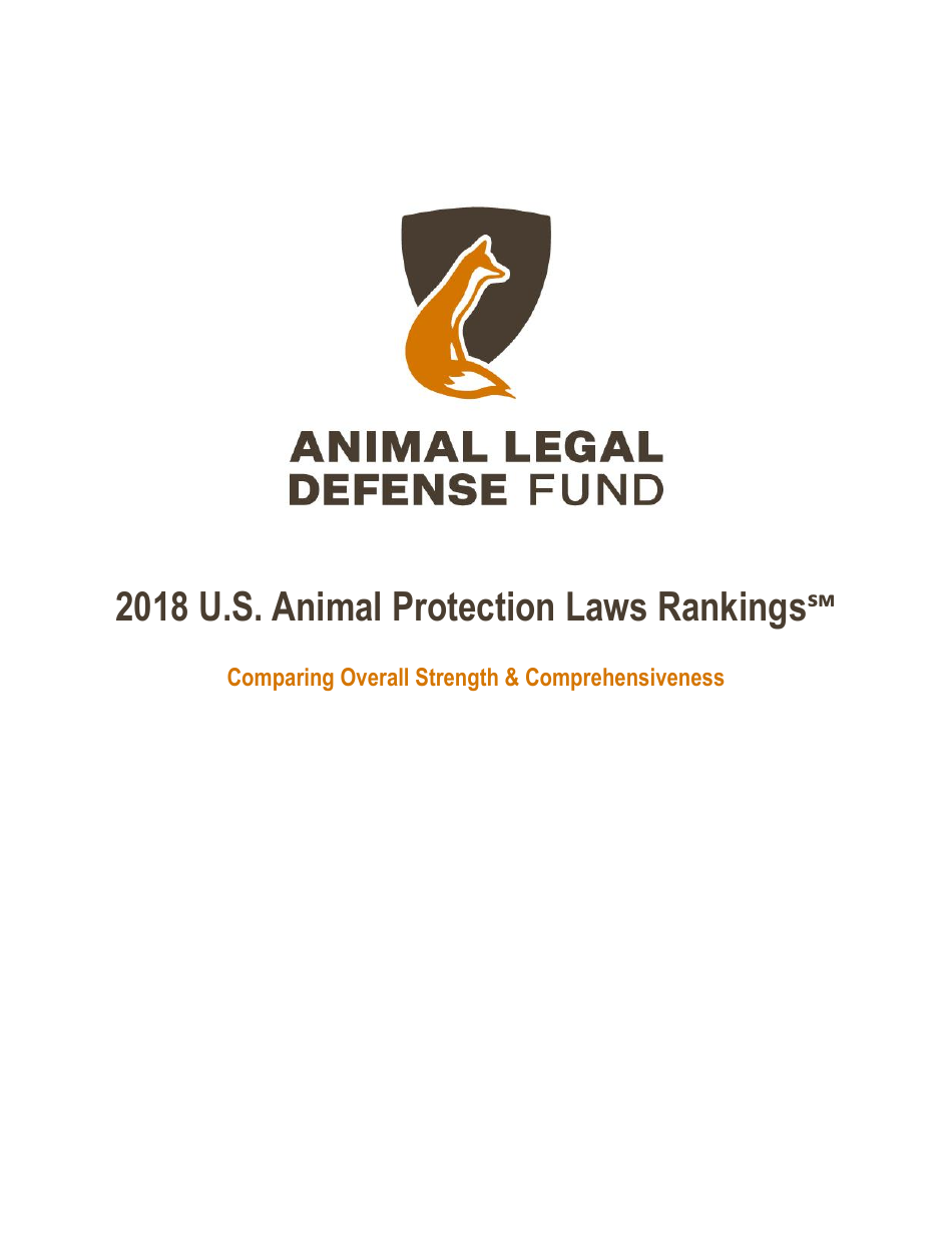 2018 U.S. Animal Protection Laws Rankings Report - Animal Legal Defense Fund, Page 1