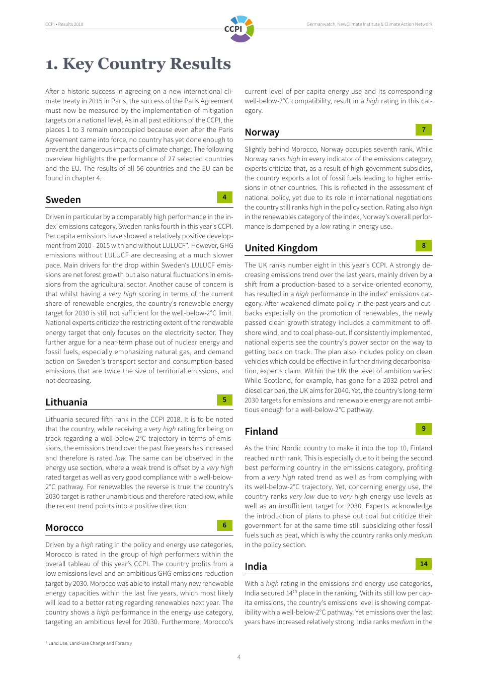 The Climate Change Performance Index Results, Page 4