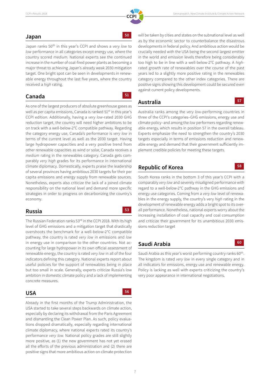 The Climate Change Performance Index Results, Page 7