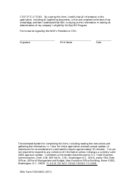SBA Form 1010-NHO 8(A) Business Development (BD) Program Application Native Hawaiian Organization-Owned Concern, Page 3