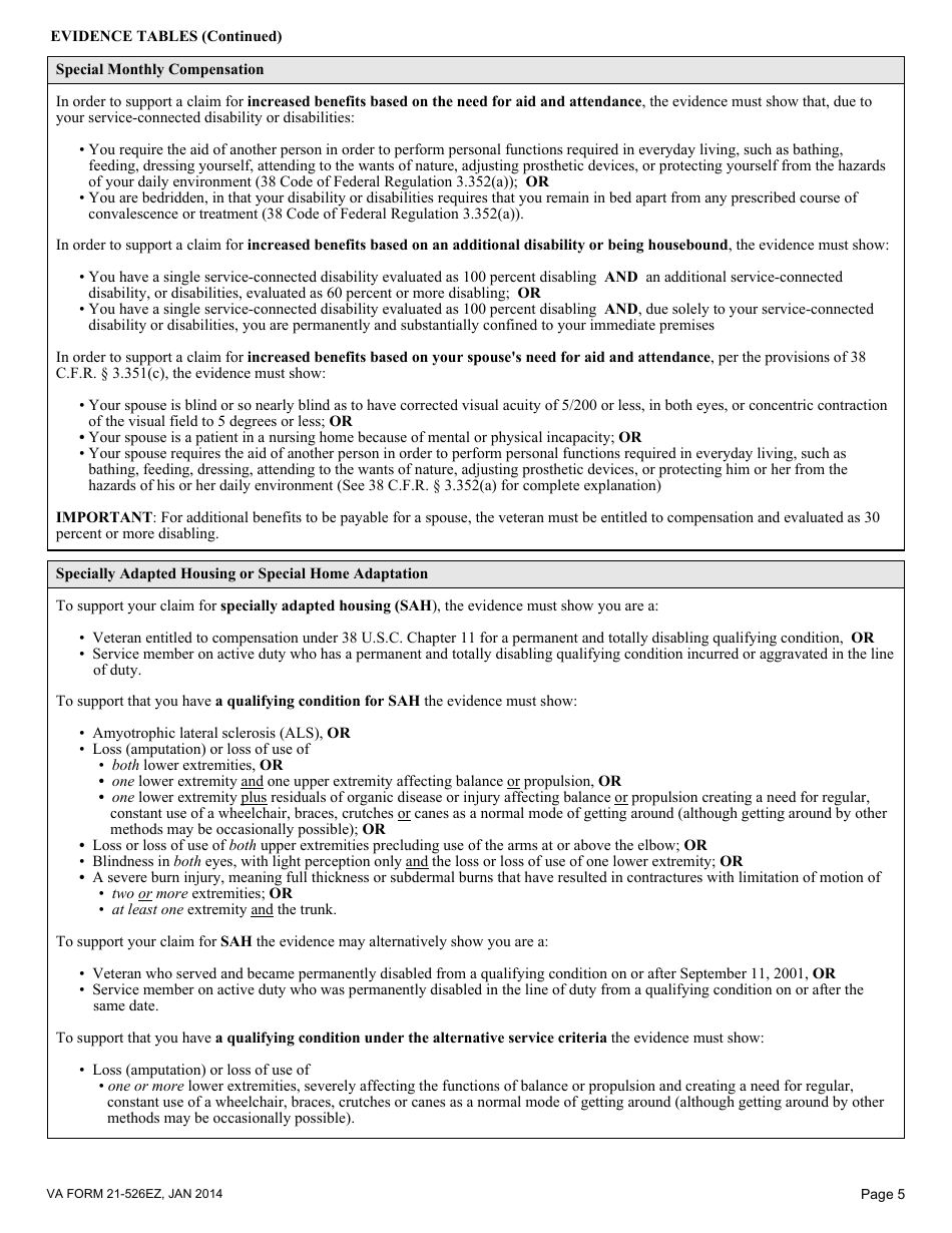 Va Form 21 526ez Fill Out Sign Online And Download Fillable Pdf Templateroller 9651