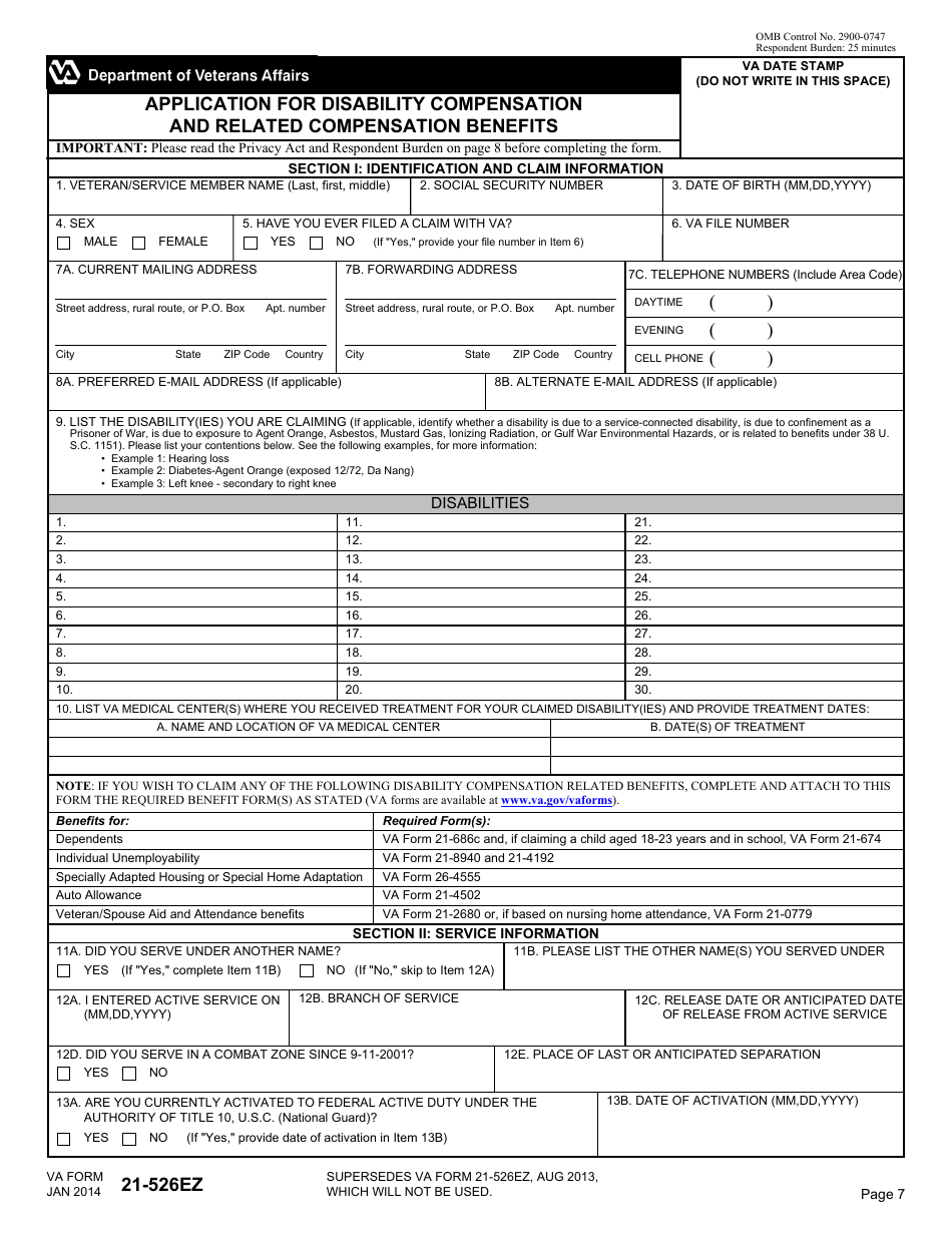 Va Form 21 526ez Fill Out Sign Online And Download Fillable Pdf Templateroller 8677