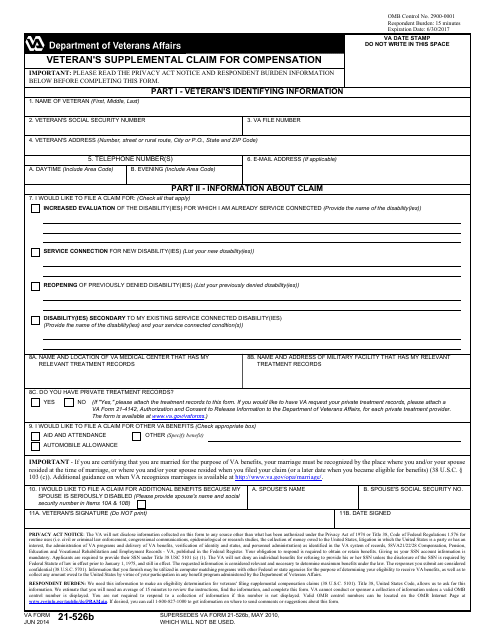 VA Form 21-526B  Printable Pdf
