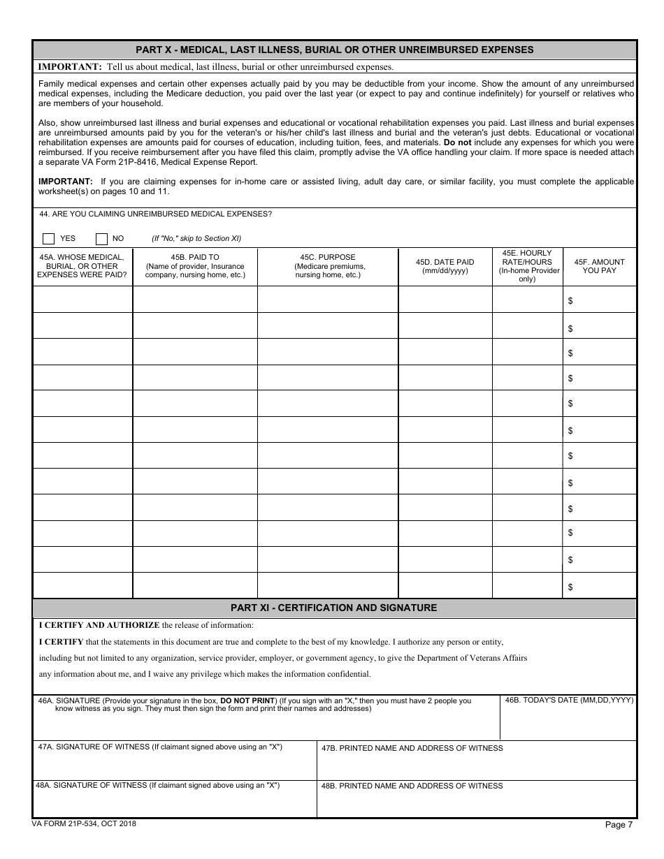 Va Form 21p 534 Fill Out Sign Online And Download Fillable Pdf Templateroller 5556