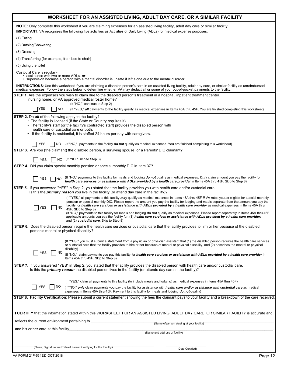 VA Form 21P 534EZ Fill Out Sign Online And Download Fillable PDF Templateroller