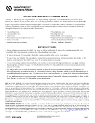 VA Form 21P-8416 Medical Expense Report