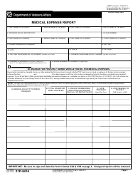 VA Form 21P-8416 Medical Expense Report, Page 2
