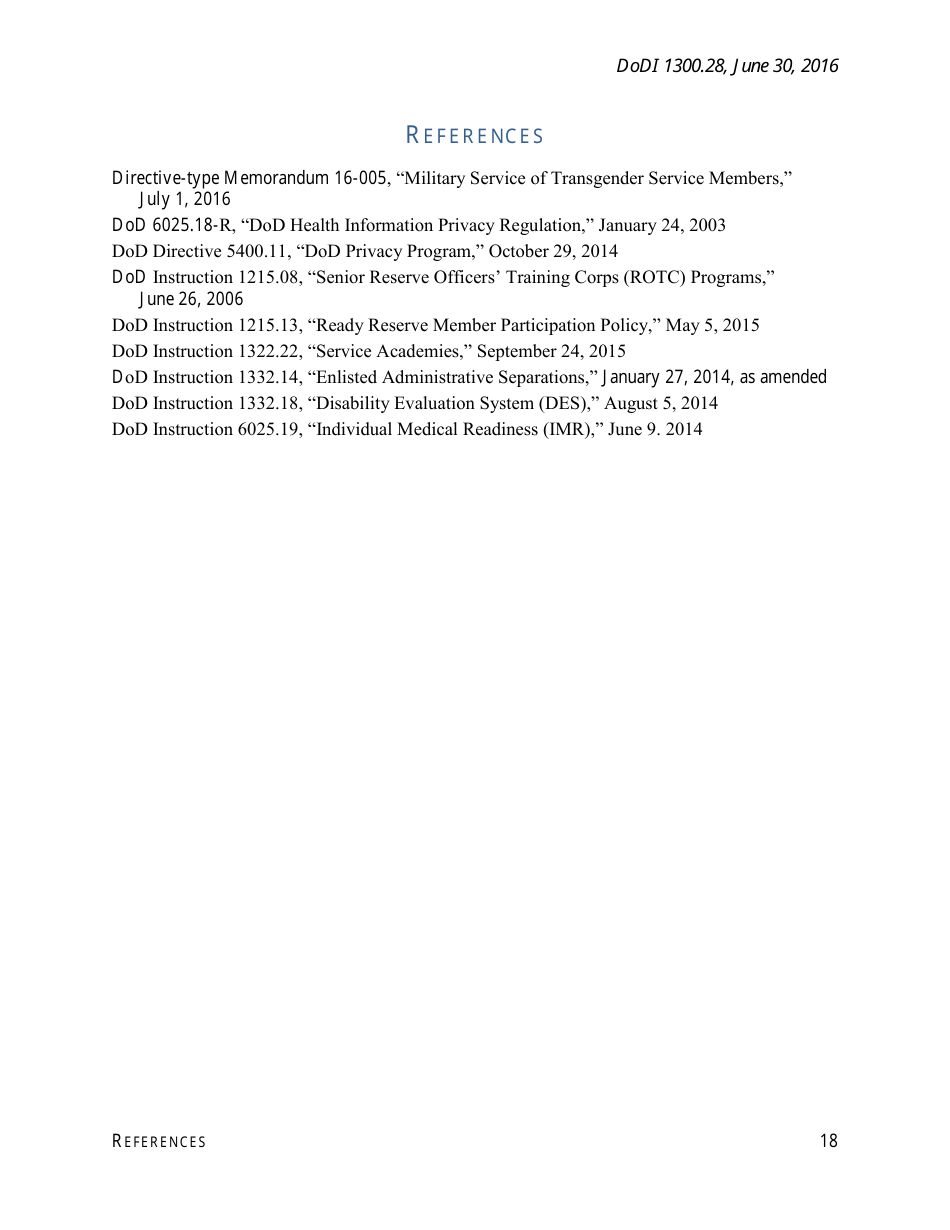 DoD Instruction 1300.28 - In-Service Transition for Transgender Service Members, Page 18