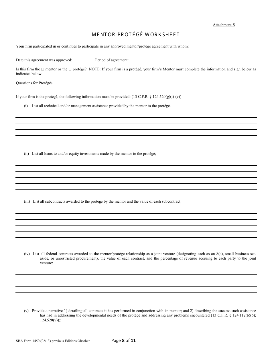 SBA Form 1450 8(A) Annual Update, Page 8